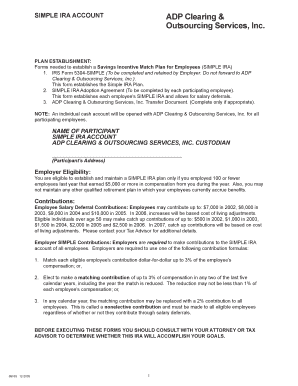 SIMPLE IRA Account Application