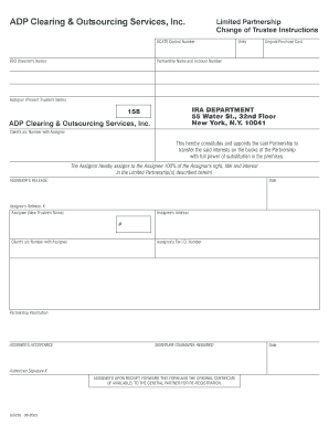 Change of Trustee Instructions