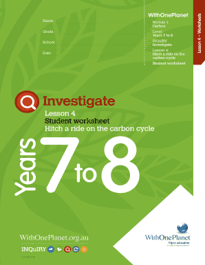 Carbon Cycle Student Worksheet