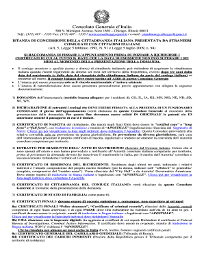 ISTANZA DI CONCESSIONE DELLA CITTADINANZA ITALIANA PRESENTATA DA STRANIERI CONIUGATI CON CITTADINI ITALIANI