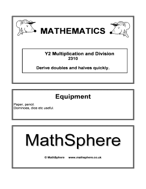 Year 2 Multiplication and Division Worksheet