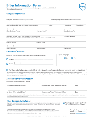 Biller Information Form