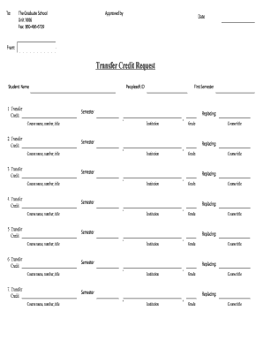 Transfer Credit Request Form