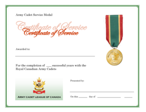 Army Cadet Service Medal Award