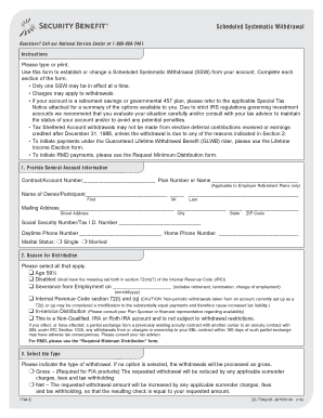 Scheduled Systematic Withdrawal Form
