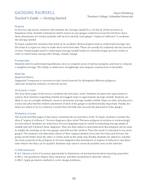 Gauging Rainfall Teacher's Guide