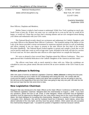Catholic Daughters of the Americas Financial Review Form