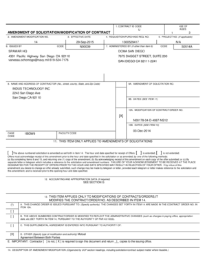 US Federal Contract Modification Form