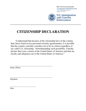 Citizenship Declaration Form