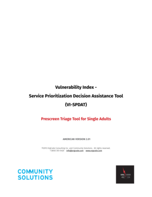 Vulnerability Index Service Prioritization Decision Assistance Tool