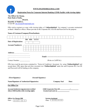 Fillable Online CINB with Viewing rights Registration Form - State Bank ...