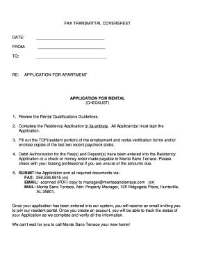 Apartment Rental Application Form