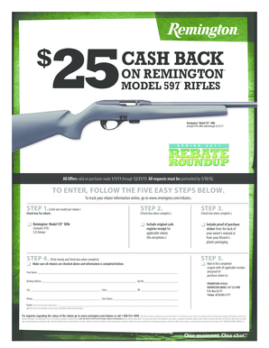 Remington Model 597 Rifle Rebate Form