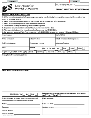 LAWA Tenant Inspection Request Form