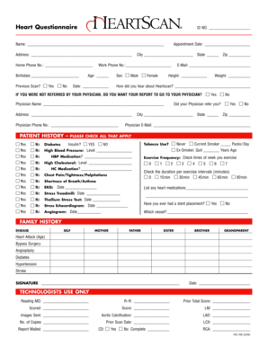 Heartscan Patient Questionnaire