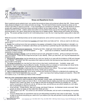 Fillable Online Stress and Myasthenia Gravis Fax Email Print - pdfFiller