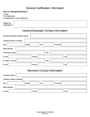 Express Request for Certification