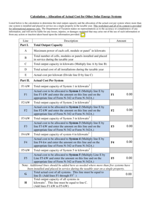 Solar Energy System Cost Allocation Worksheet