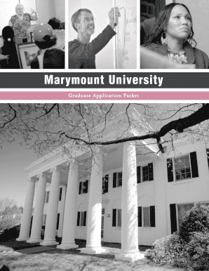 Marymount University Graduate Application Packet