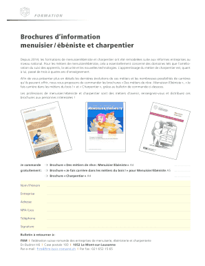 Bulletin de commande de brochures