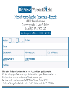 Lieferschein für Zeitungsverteilung