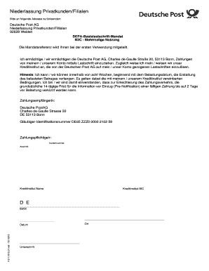 SEPA-Basislastschrift-Mandat