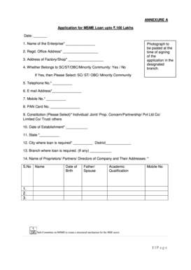 MSME Loan Application Form