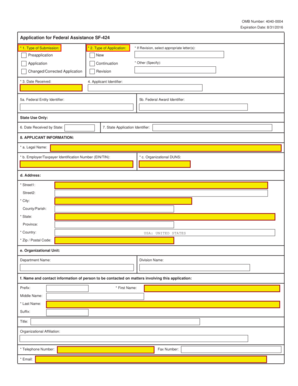 Application for Federal Assistance SF-424