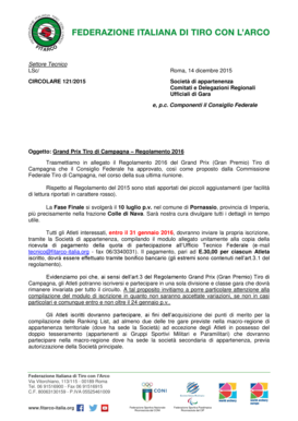 Modulo di Iscrizione Grand Prix Tiro di Campagna