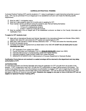 Curricular Practical Training Application