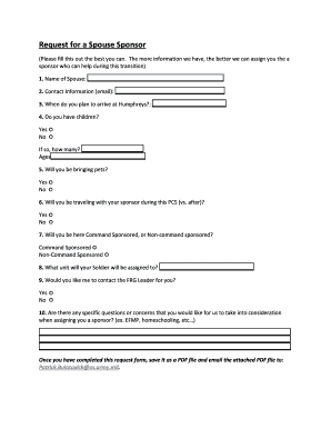 Request for a Spouse Sponsor