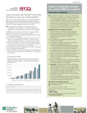 Formulaire d’adhésion Régime d’épargne-retraite de conjoint