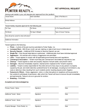 Pet Approval Request Form