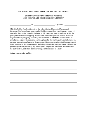 Certificate of Interested Persons and Corporate Disclosure Statement
