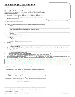 Notice of Commencement