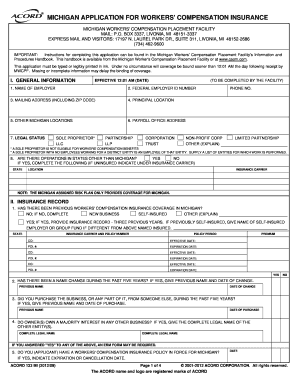Michigan Workers' Compensation Insurance Application