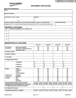 Apartment Application Form