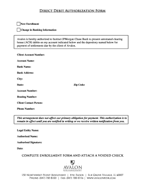 Direct Debit Authorization Form