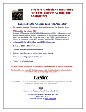Title Industry Errors & Omissions Insurance Application