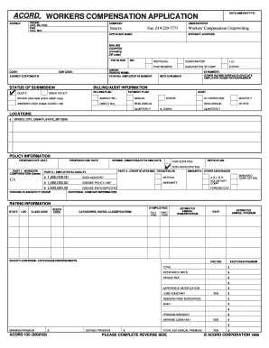 Workers Compensation Application Form