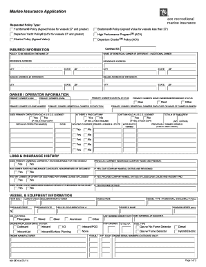 Marine Insurance Application Form