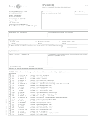 Helsinki University Hospital Virus Sample Submission Form