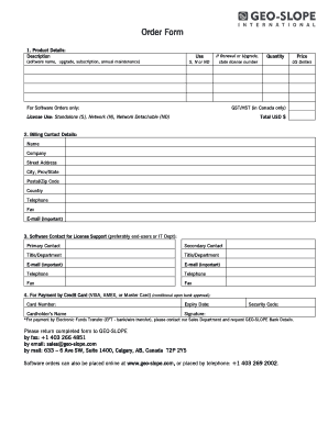 Software Order Form