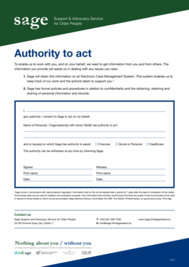 Authority to Act Consent Form