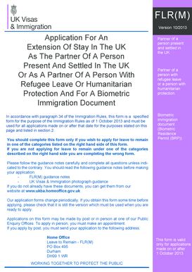 UK Partner Visa Extension Application Form
