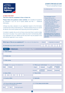 UK Student Visa Application Form VAF3