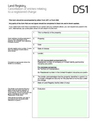 UK Land Registry Charge Removal Form