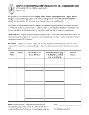 North Dakota Sales Tax Exemption Certificate