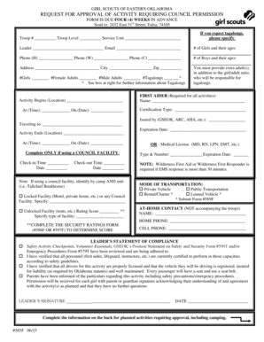 Girl Scouts Activity Approval Request
