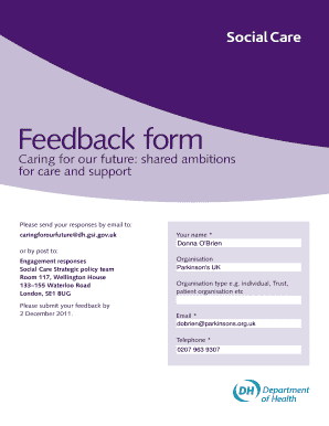 Caring for Our Future Feedback Form